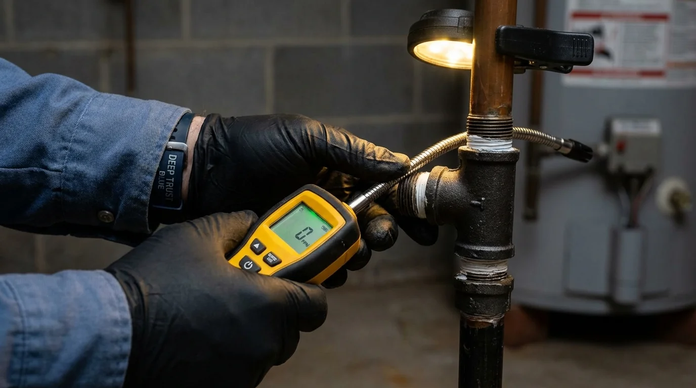 Gas leak detection with electronic sniffer by Johns Plumbing LLC in Indian Trail