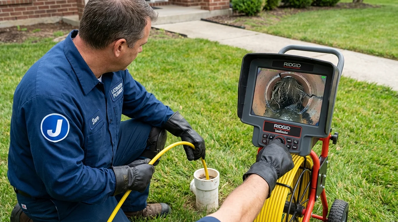 Sewer camera inspection being performed by Johns Plumbing LLC in Indian Trail